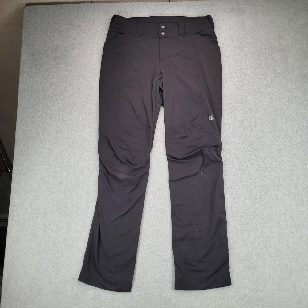 REI Hiking Pants Women 8 Gray Articulated Knee Stretch Nylon Outdoor 892621